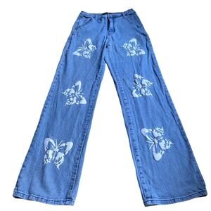 Vintage blue and white butterfly